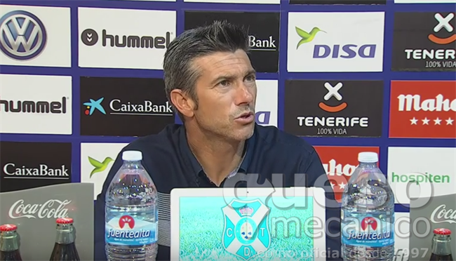 El entrenador del Tenerife José Luis Martí en rueda de prensa tras su victoria ante el Albacete Balompié
