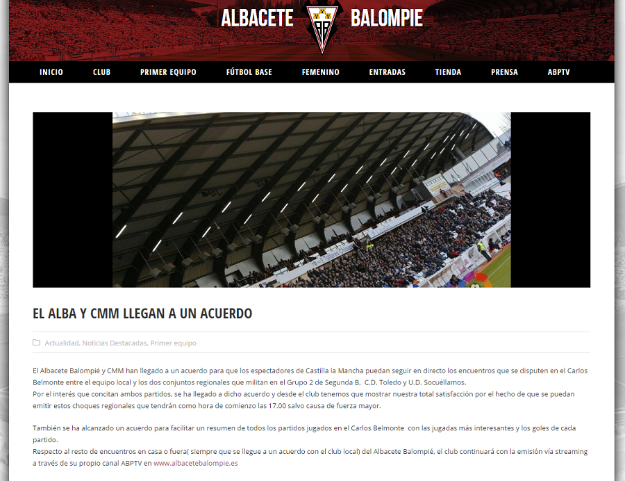 Acuerdo Albacete Balompié - Castilla-La Mancha Media