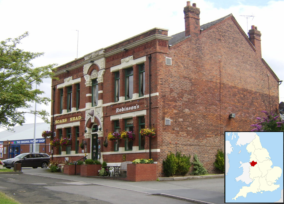 El Restaurante-Pub-Hotel que sirve de punto de reunión para la Peña Clockwork Cheese en Middlewich 