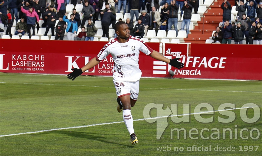 Jérémie Bela celebrando su último gol el fin de semana pasado ante el Mallorca
