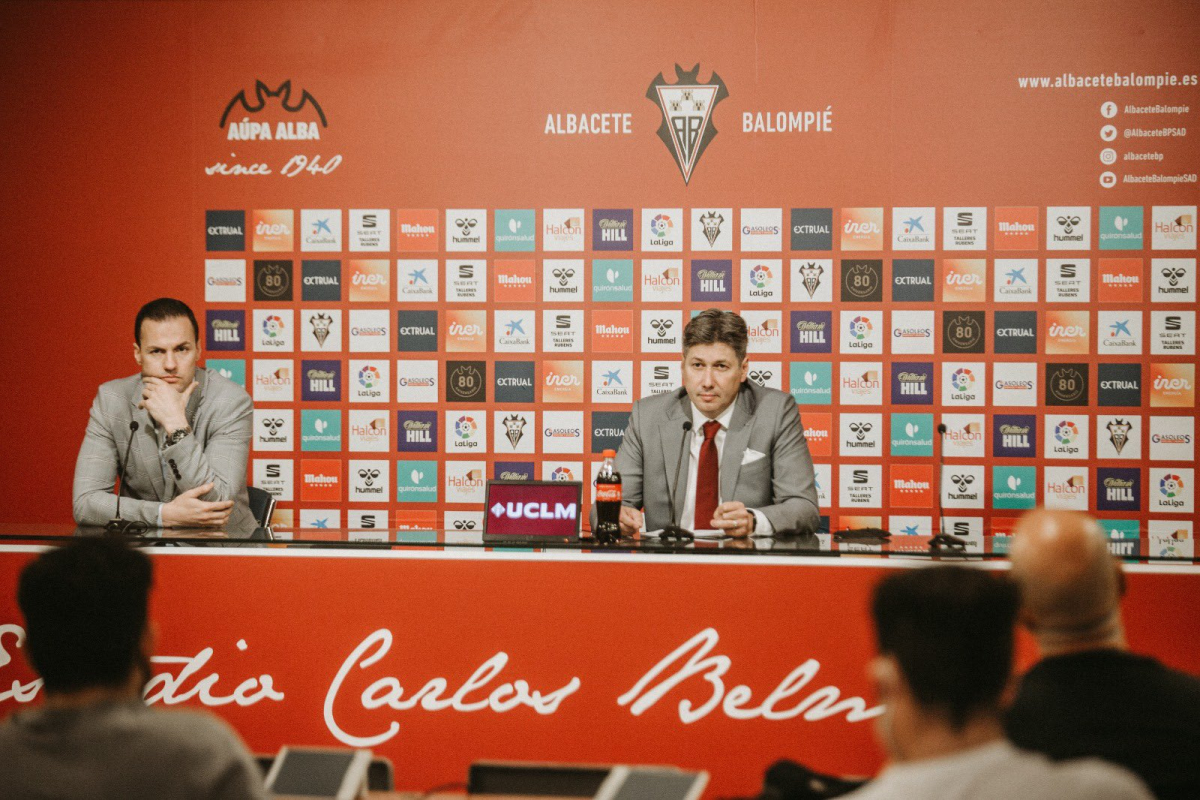 Víctor Varela habló durante la presentación de Alfonso Serrano como Director Deportivo del Albacete Balompié
