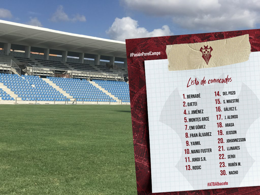 Lista de convocados del Albacete Balompié para el encuentro ante el Atlético Baleares
