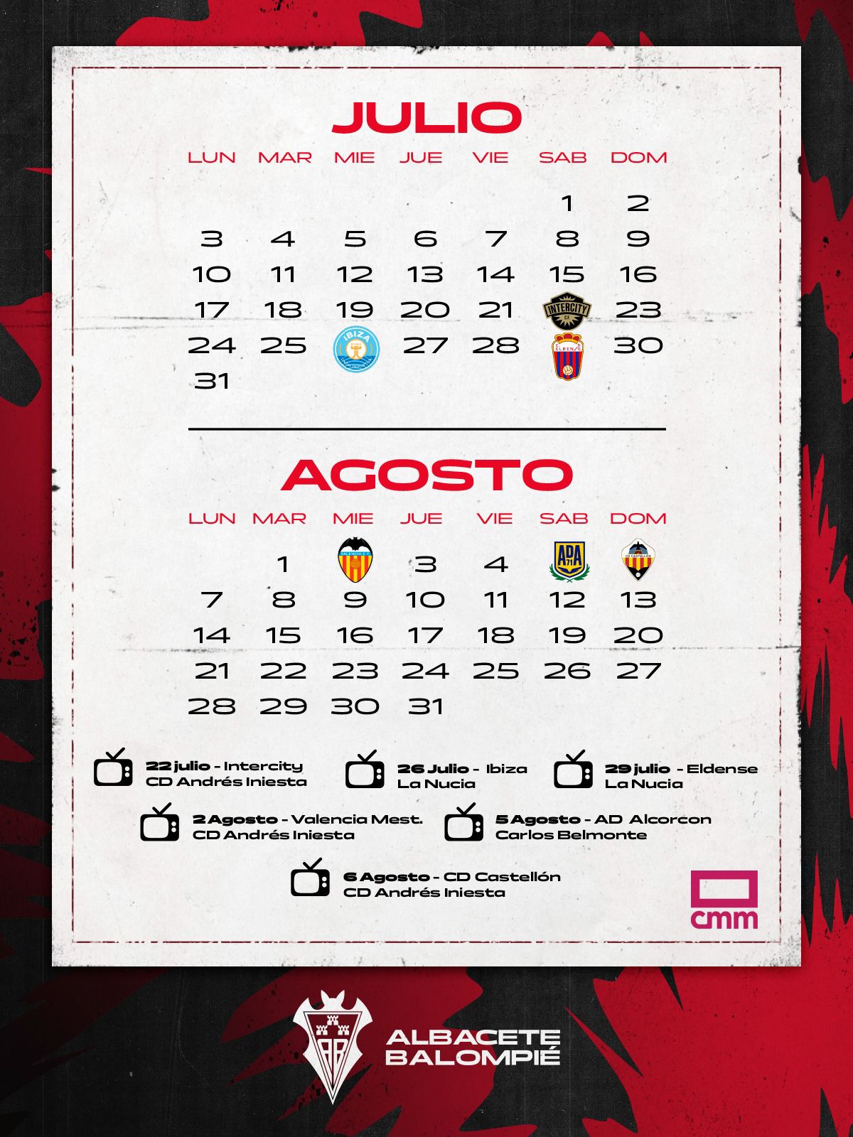 Calendario de Pretemporada del Albacete 2023-2024