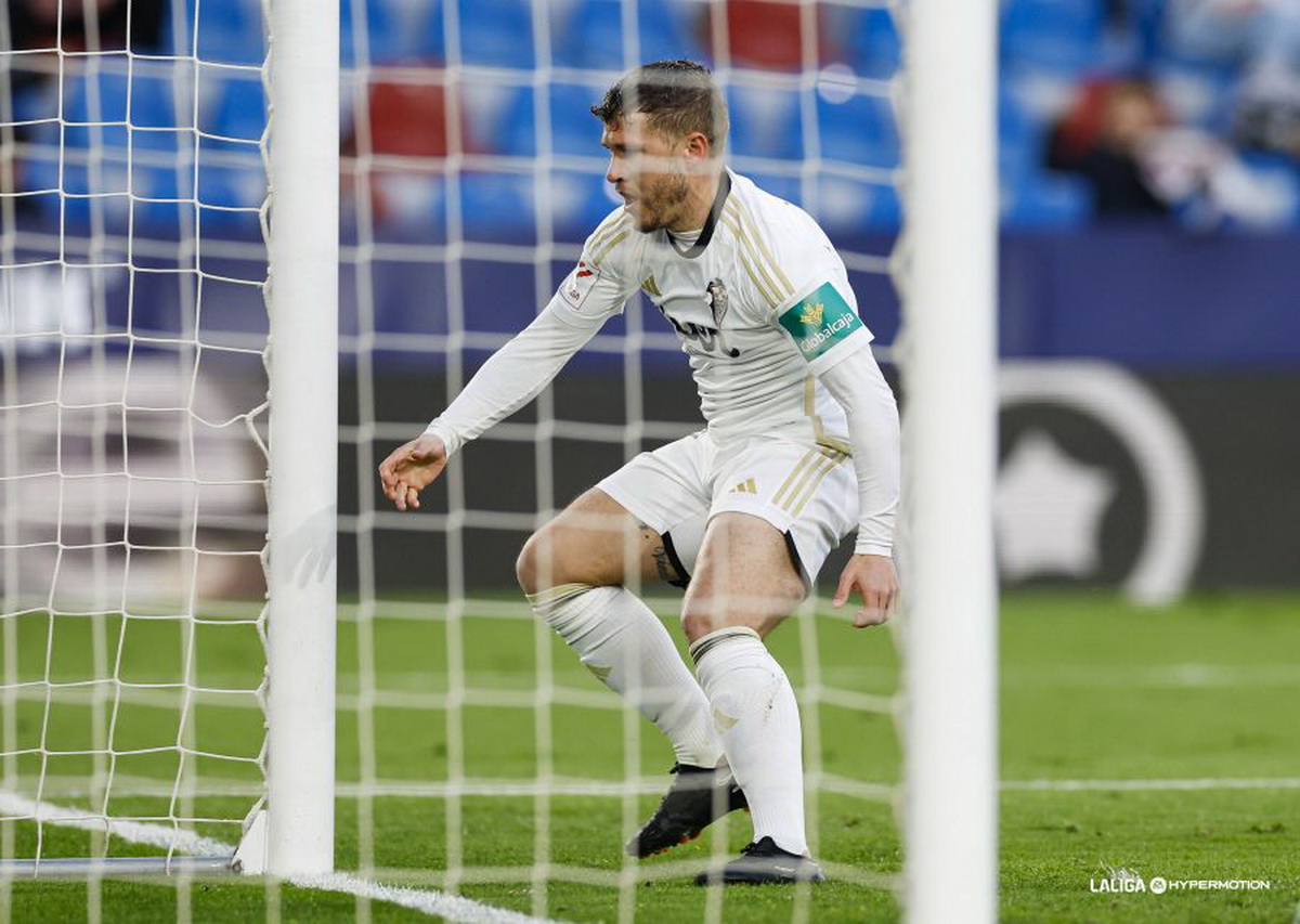 Juanma García celebrando su primer gol esta temporada